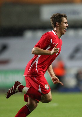 04.09.09 - Wales U21 v Italy U21, UEFA Under 21 Championship 2011 -  Wales' Aaron Ramsey celebrates after scoring goal  