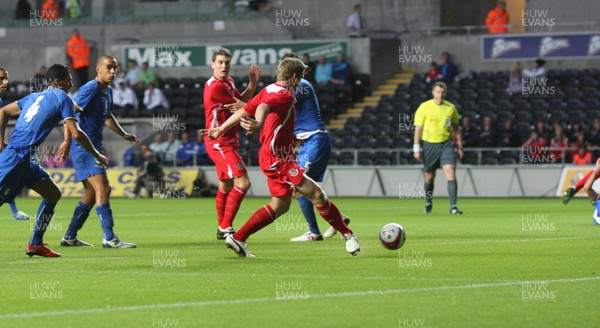 04.09.09 - Wales U21 v Italy U21, UEFA Under 21 Championship 2011 -  Wales' Christian Ribeiro fires the ball into the net to score goal  