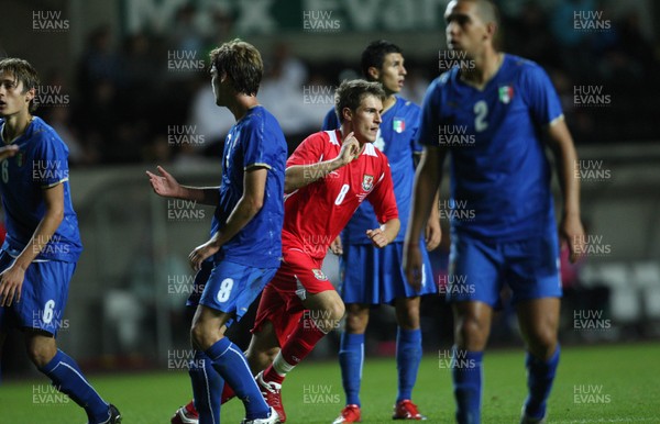 04.09.09 - Wales U21 v Italy U21, UEFA Under 21 Championship 2011 -  Wales' Aaron Ramsey celebrates after scoring goal  