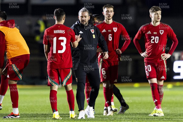 220324 - Wales U21 v Lithuania U21 - 2025 UEFA Euro U21 Championship qualifier - Wales manager Matthew Jones at full time