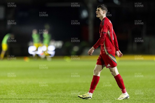 220324 - Wales U21 v Lithuania U21 - 2025 UEFA Euro U21 Championship qualifier - Joel Cotterill of Wales in action