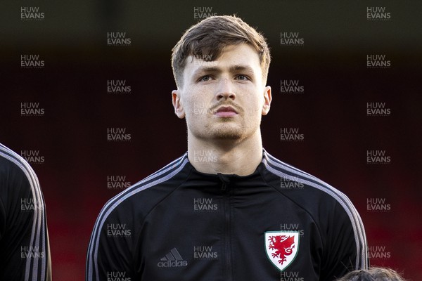 220324 - Wales U21 v Lithuania U21 - 2025 UEFA Euro U21 Championship qualifier - Zachary Ashworth of Wales ahead of kick off