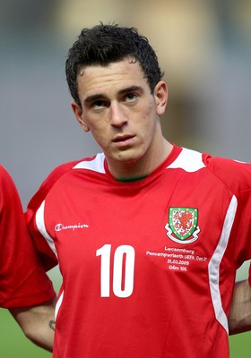 31.03.09 - Wales U21v Luxembourg U21, UEFA Under 21 Championship 2011, Llanelli -  Wales' Jonathan Brown   
