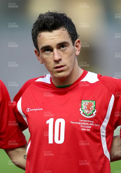 31.03.09 - Wales U21v Luxembourg U21, UEFA Under 21 Championship 2011, Llanelli -  Wales' Jonathan Brown   