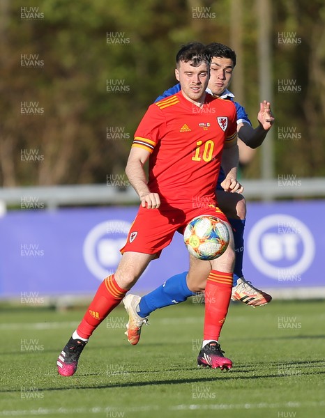 040621 - Wales U21 v Moldova U21, UEFA U21 EURO 2023 Qualifying Match - Sion Spence of Wales controls the ball