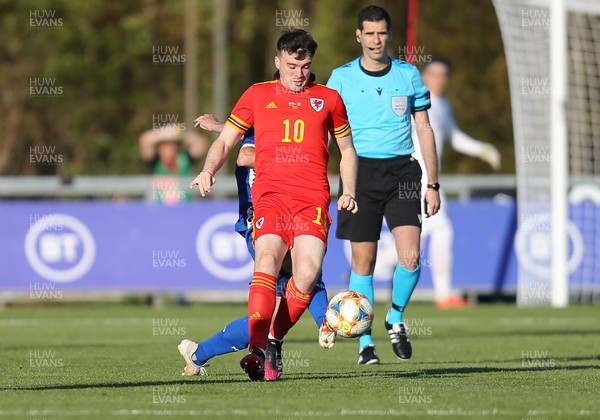 040621 - Wales U21 v Moldova U21, UEFA U21 EURO 2023 Qualifying Match - Sion Spence of Wales controls the ball