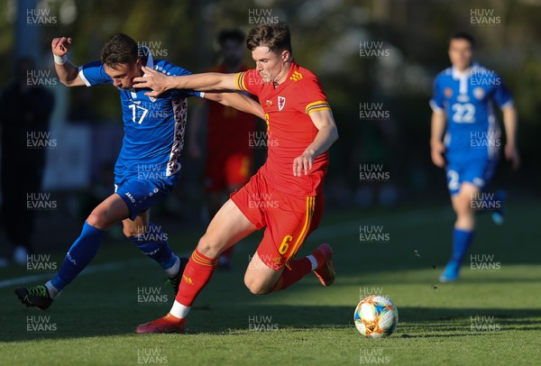 040621 - Wales U21 v Moldova U21, UEFA U21 EURO 2023 Qualifying Match - Morgan Boyes of Wales and Nichita Motpan of Moldova compete for the ball