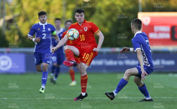 040621 - Wales U21 v Moldova U21, UEFA U21 EURO 2023 Qualifying Match - Sion Spence of Wales plays the ball forward