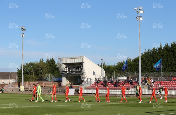 040621 - Wales U21 v Moldova U21, UEFA U21 EURO 2023 Qualifying Match - The Wales team walks out for the start of the match