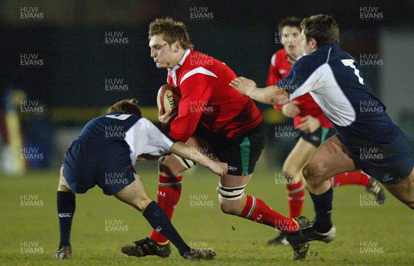 100206Wales v Scotland U21, Rodney Parade, Newport Wales' Craig Everett is tackled by Greig Laidlaw   