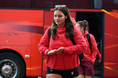 100526 - Wales U21 Women v Ireland U21 Women - Six Nations Women's U21 Series - The Wales squad arrive ahead of the game