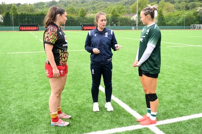 100526 - Wales U21 Women v Ireland U21 Women - Six Nations Women's U21 Series - Both captains at the coin toss