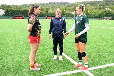 100526 - Wales U21 Women v Ireland U21 Women - Six Nations Women's U21 Series - Both captains at the coin toss