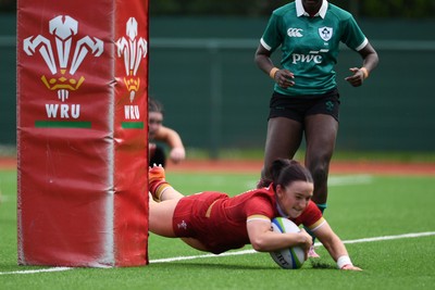 100526 - Wales U21 Women v Ireland U21 Women - Six Nations Women's U21 Series - Sian Jones of Wales Women scores a try