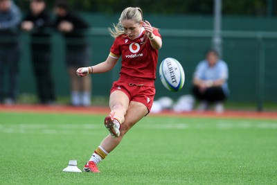 100526 - Wales U21 Women v Ireland U21 Women - Six Nations Women's U21 Series - Hanna Marshall of Wales Women kicks the conversion