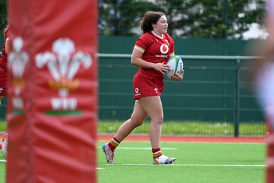 100526 - Wales U21 Women v Ireland U21 Women - Six Nations Women's U21 Series - Gwennan Hopkins of Wales Women scores a try