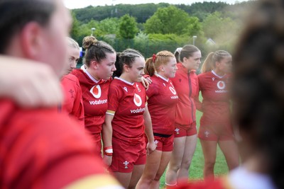 100526 - Wales U21 Women v Ireland U21 Women - Six Nations Women's U21 Series - Wales huddle at full time