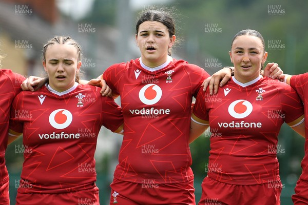 100526 - Wales U21 Women v Ireland U21 Women - Six Nations Women's U21 Series - Wales anthem
