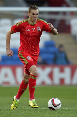 310315 -Wales U21s v Bulgaria U21s - UEFA U21 Championship Qualifier - Ryan Hedges of Wales