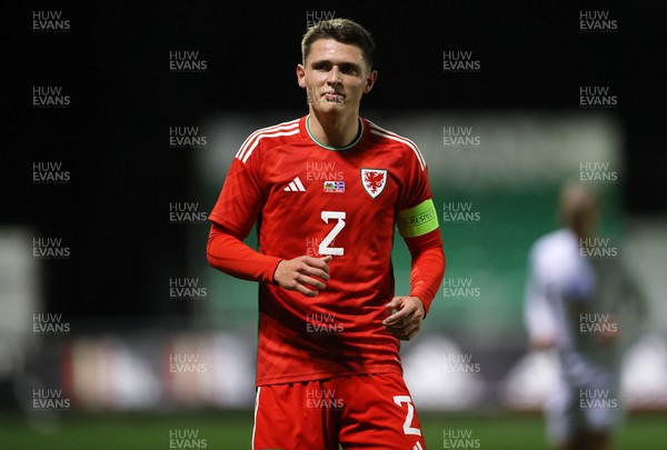 161123 - Wales U21s v Iceland U21s - UEFA U21s Qualifying Round - Finley Stevens of Wales 