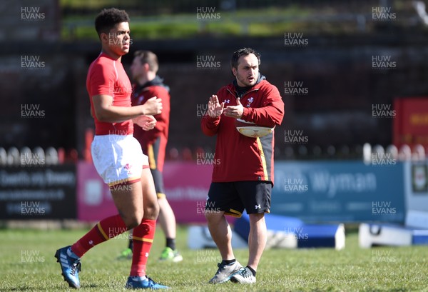 260317 - Wales Under 18 v England Under 18 - Wales under 18 assistant coach Danny Milton