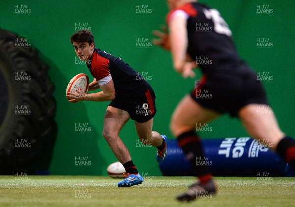 280116 - Wales Under 20 Rugby Training -Reuben Morgan-Williams during training