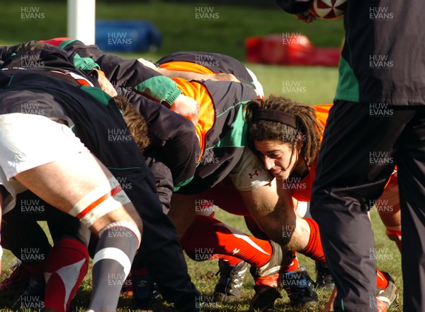 10.02.09 -Wales Under 20 training Josh Navidi in the scrum  