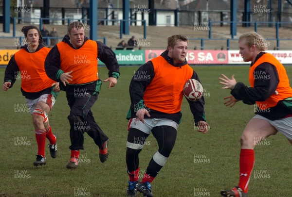 10.02.09 -Wales Under 20 training Scott Andrews, Rhys Williams and aaron Coundley  