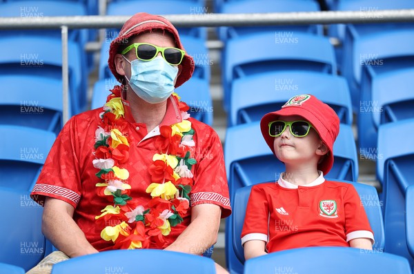 050621 - Wales v Albania - International Friendly - Wales fans inside the stadium with their masks and sunglasses on