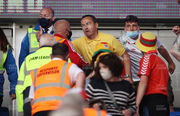 050621 - Wales v Albania - International Friendly - A fan is removed from the stadium