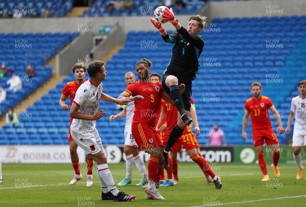 050621 - Wales v Albania - International Friendly - Wayne Hennessey of Wales gets the ball