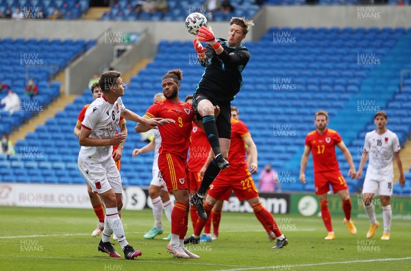 050621 - Wales v Albania - International Friendly - Wayne Hennessey of Wales gets the ball
