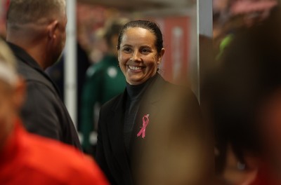 131026 - Wales Women v Albania Women - 2027 FIFA Womens World Cup qualifying play-off semi-final - Wales Manager Rhian Wilkinson 