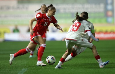 131026 - Wales Women v Albania Women - 2027 FIFA Womens World Cup qualifying play-off semi-final - Hannah Cain of Wales 