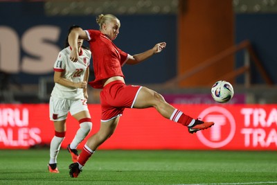 131026 - Wales Women v Albania Women - 2027 FIFA Womens World Cup qualifying play-off semi-final - Elise Hughes of Wales 