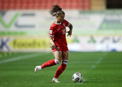 131026 - Wales Women v Albania Women - 2027 FIFA Womens World Cup qualifying play-off semi-final - Hannah Cain of Wales 