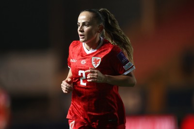 131026 - Wales Women v Albania Women - 2027 FIFA Womens World Cup qualifying play-off semi-final - Carrie Jones of Wales 