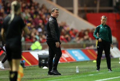 131026 - Wales Women v Albania Women - 2027 FIFA Womens World Cup qualifying play-off semi-final - Albania Manager Armir Grimaj 