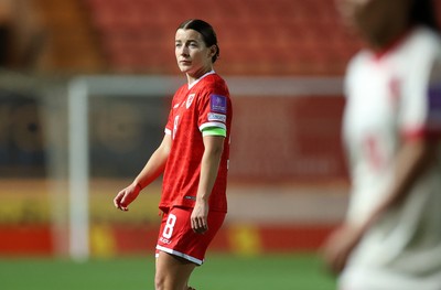 131026 - Wales Women v Albania Women - 2027 FIFA Womens World Cup qualifying play-off semi-final - Angharad James-Tunrer of Wales 