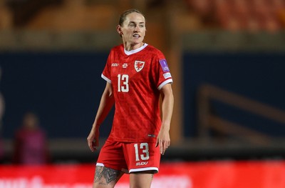 131026 - Wales Women v Albania Women - 2027 FIFA Womens World Cup qualifying play-off semi-final - Rachel Rowe of Wales 
