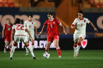 131026 - Wales Women v Albania Women - 2027 FIFA Womens World Cup qualifying play-off semi-final - Angharad James-Tunrer of Wales 
