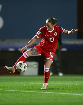 131026 - Wales Women v Albania Women - 2027 FIFA Womens World Cup qualifying play-off semi-final - Rachel Rowe of Wales 