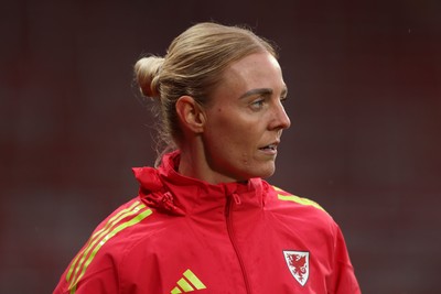 140426 - Wales v Albania - 2027 FIFA Women's World Cup Qualifying - Sophie Ingle of Wales warms up prior to the game