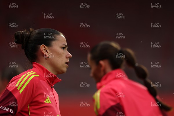 140426 - Wales v Albania - 2027 FIFA Women's World Cup Qualifying - Ffion Morgan of Wales warms up prior to the game