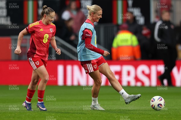 140426 - Wales v Albania - 2027 FIFA Women's World Cup Qualifying - Sophie Ingle of Wales warms up prior to the game