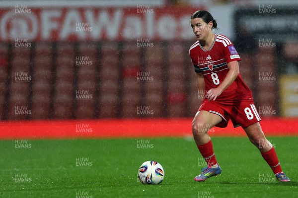 140426 - Wales v Albania - 2027 FIFA Women's World Cup Qualifying - Angharad James-turner of Wales controls the ball