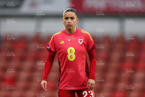 140426 - Wales v Albania - 2027 FIFA Women's World Cup Qualifying - Ffion Morgan of Wales warms up prior to the game