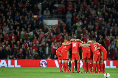 131015 - Wales v Andorra - UEFA European Championship Qualifiers - Wales team huddle