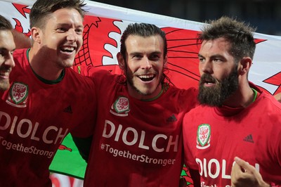 131015 - Wales v Andorra - UEFA European Championship Qualifiers - Gareth Bale of Wales celebrates
