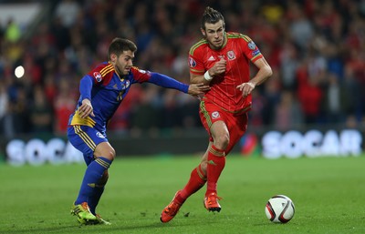 131015 - Wales v Andorra, UEFA European Championship Qualifier - Gareth Bale of Wales takes on Ivan Lorenzo of Andorra